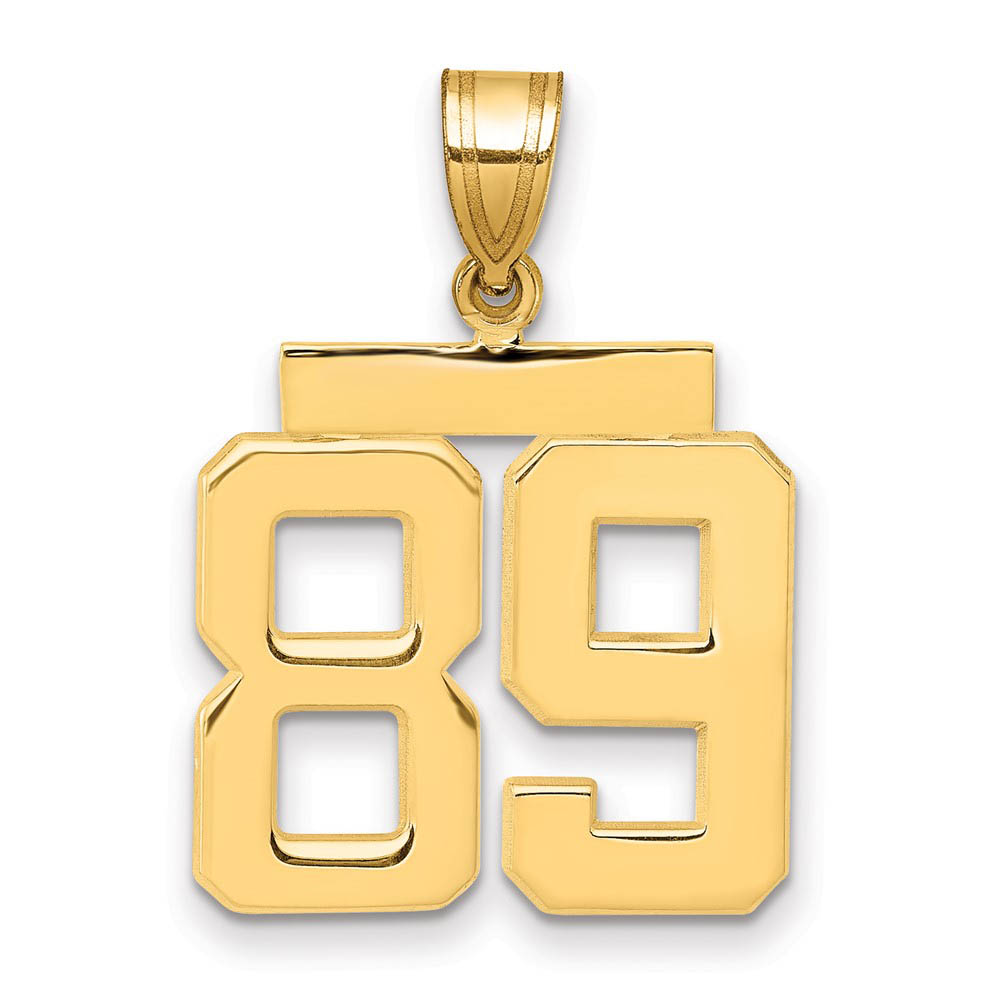 14k Yellow Gold, Athletic Collection Polished Number 89 Pendant