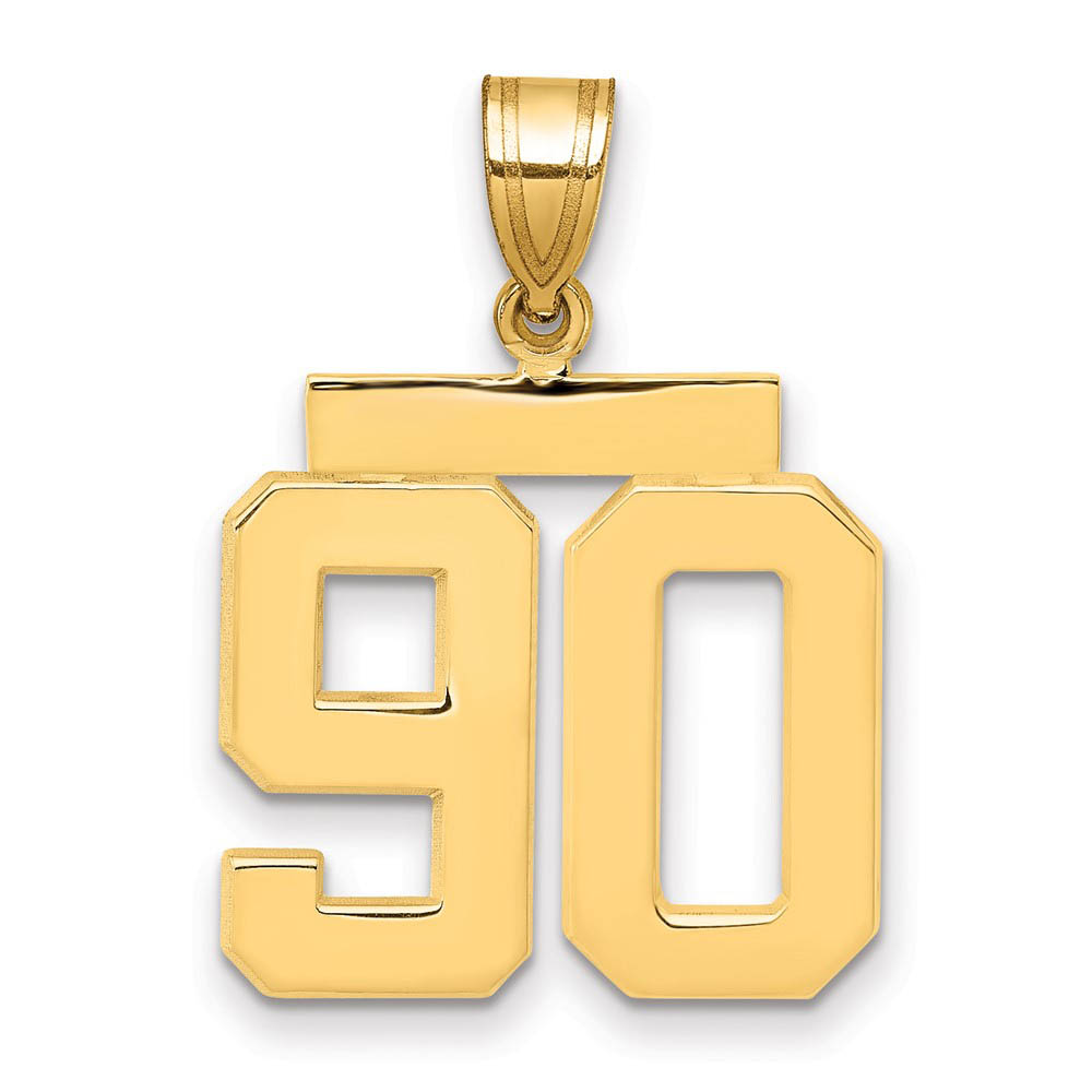 14k Yellow Gold, Athletic Collection Polished Number 90 Pendant