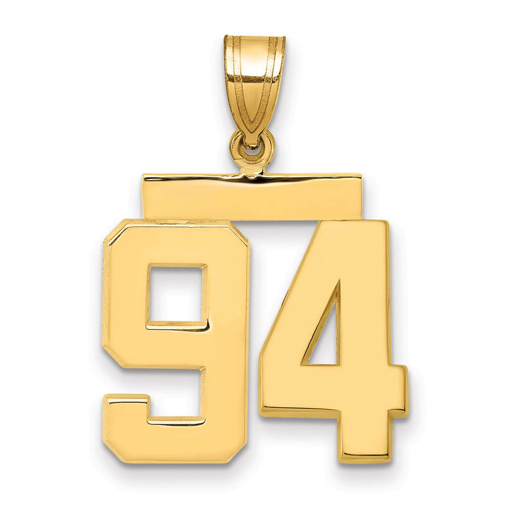 14k Yellow Gold, Athletic Collection Polished Number 94 Pendant