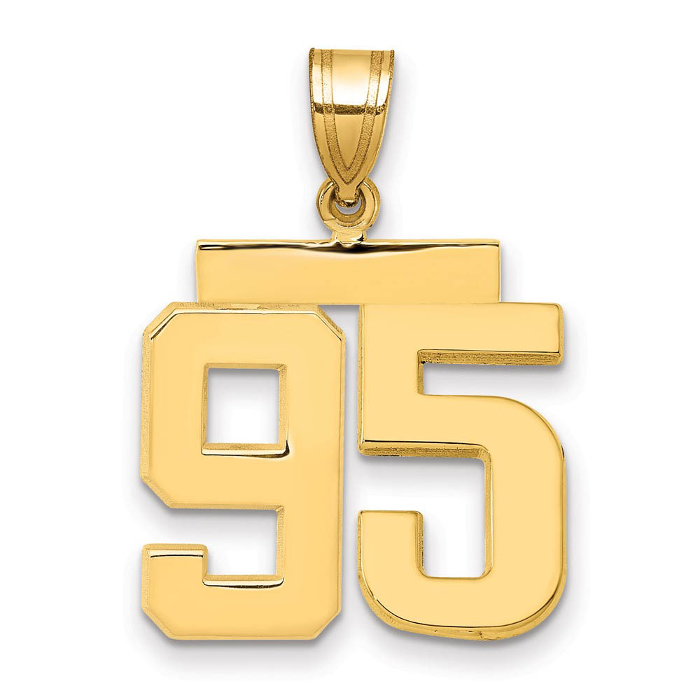 14k Yellow Gold, Athletic Collection Polished Number 95 Pendant