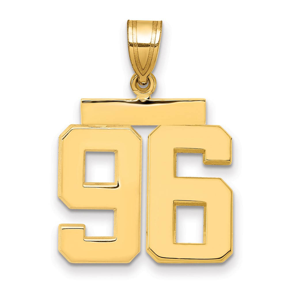 14k Yellow Gold, Athletic Collection Polished Number 96 Pendant