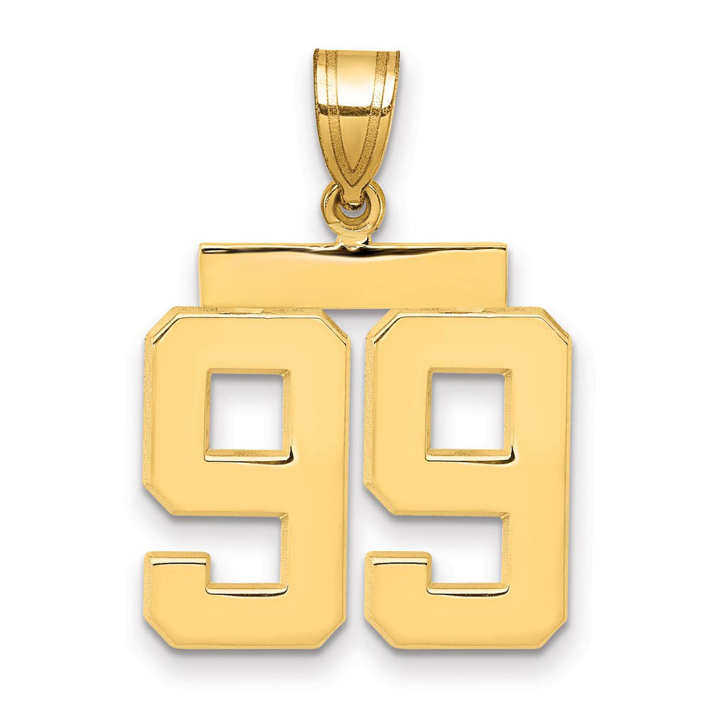 14k Yellow Gold, Athletic Collection Polished Number 99 Pendant