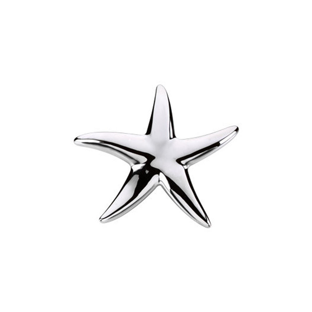 Sterling Silver Polished Starfish Slide Pendant