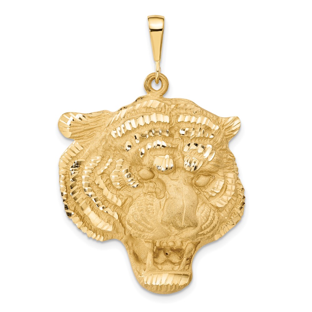 14k Yellow Gold Tiger's Head Pendant