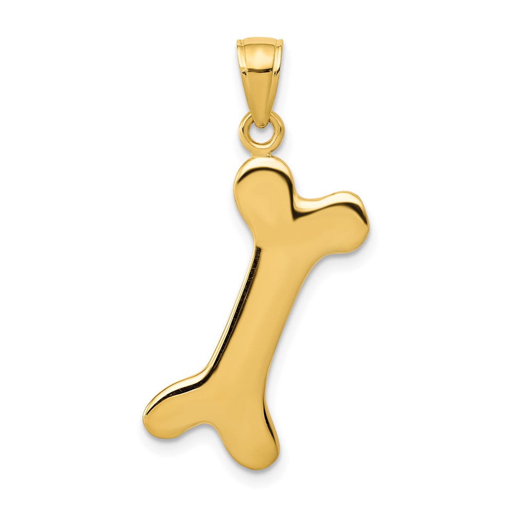 14k Yellow Gold Polished Dog Bone Pendant