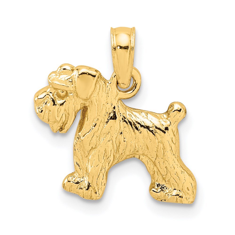 14k Yellow Gold 2D Schnauzer Pendant