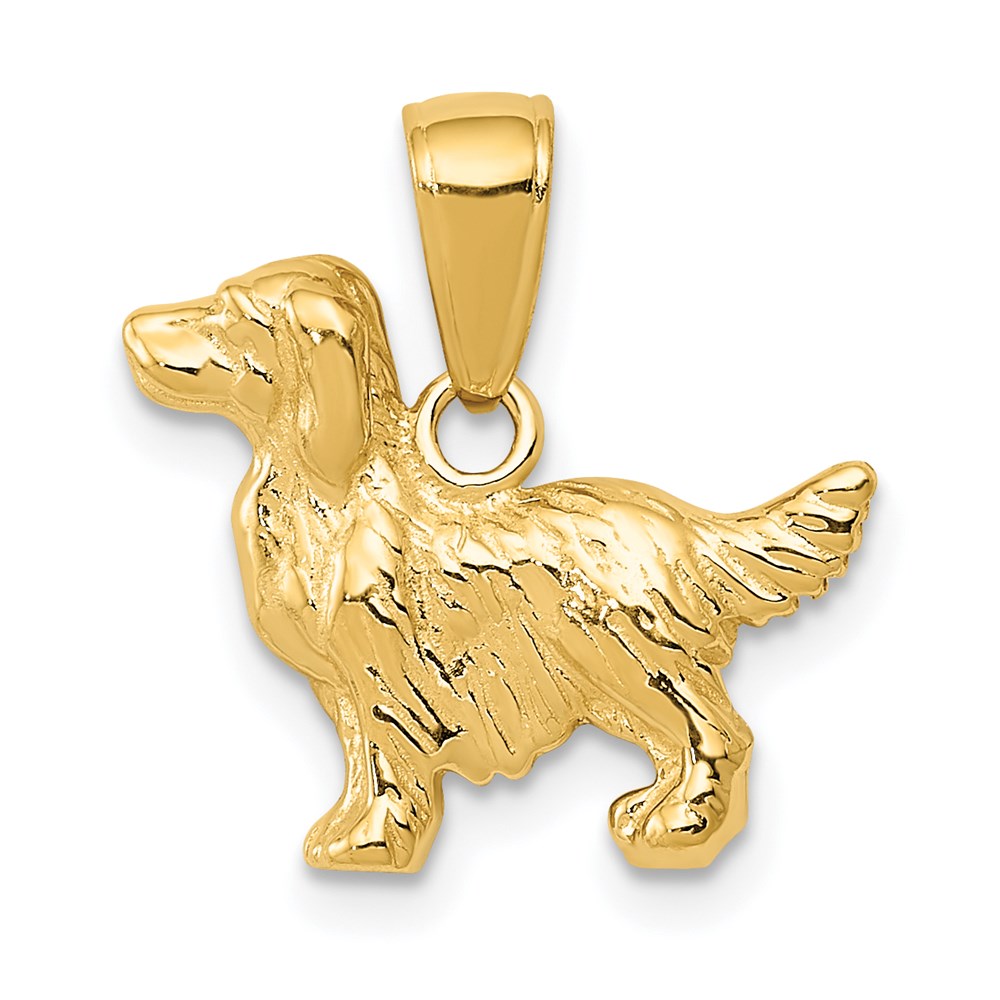 14k Yellow Gold Springer Spaniel Pendant