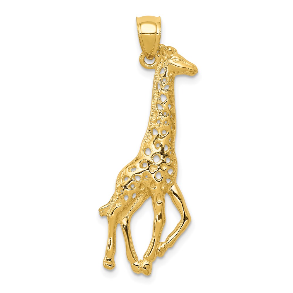 14k Yellow Gold 2D Polished Giraffe Pendant