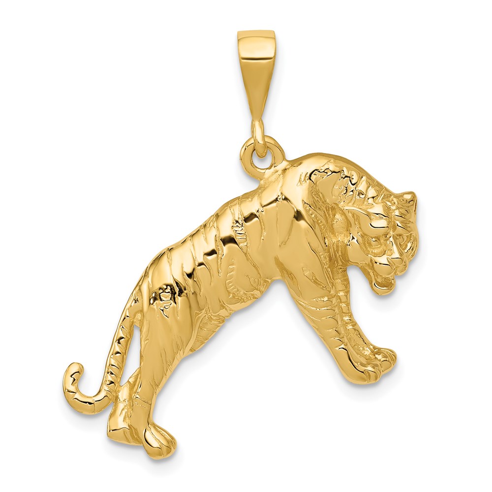 14k Yellow Gold Polished Tiger Pendant
