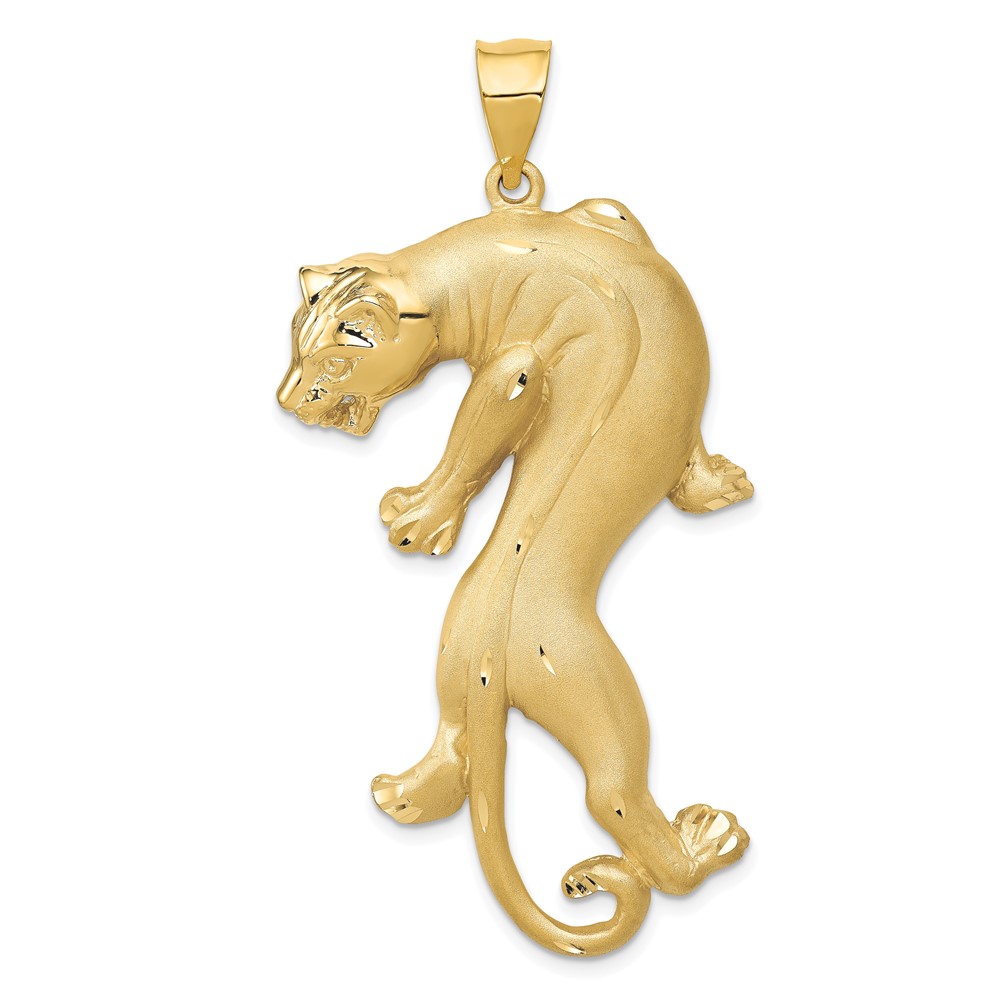 14k Yellow Gold Vertical Panther Pendant