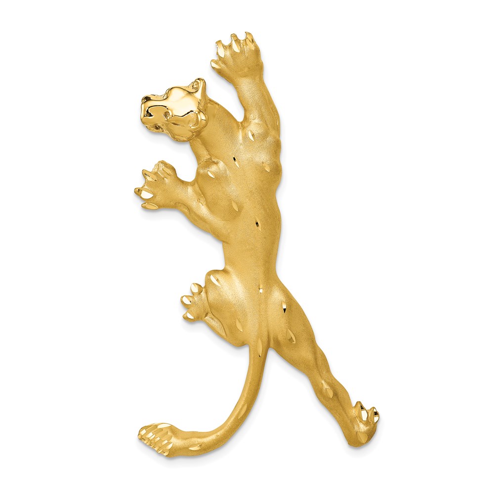 14k Yellow Gold Vertical Panther Hidden Bail Pendant