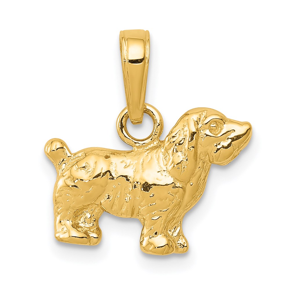 14k Yellow Gold 2D Cocker Spaniel Pendant
