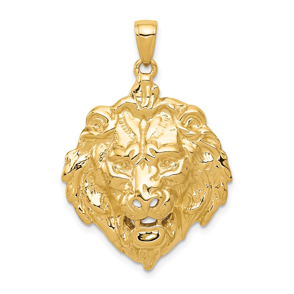 14k Yellow Gold Lion's Head Pendant