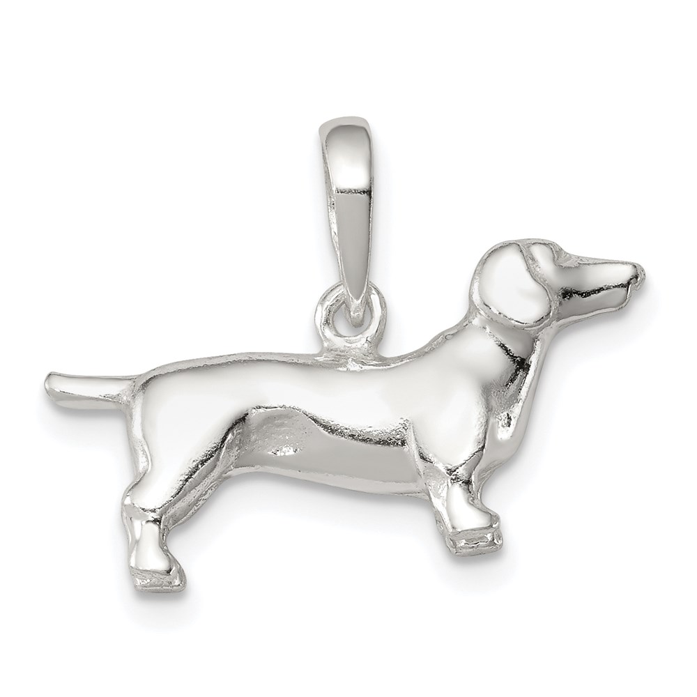 Sterling Silver 3D Dachshund Pendant