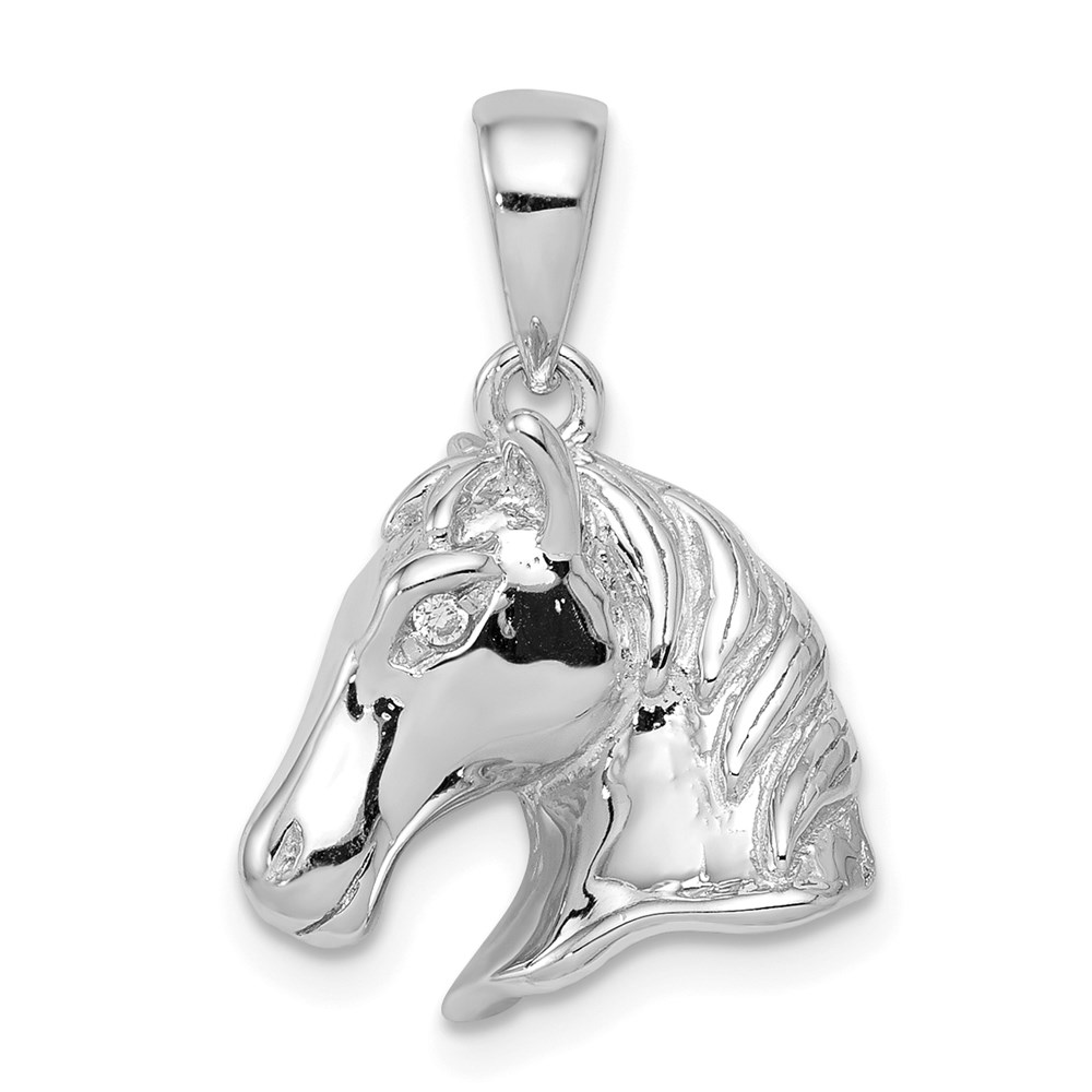 Sterling Silver Polished Horse Head Pendant