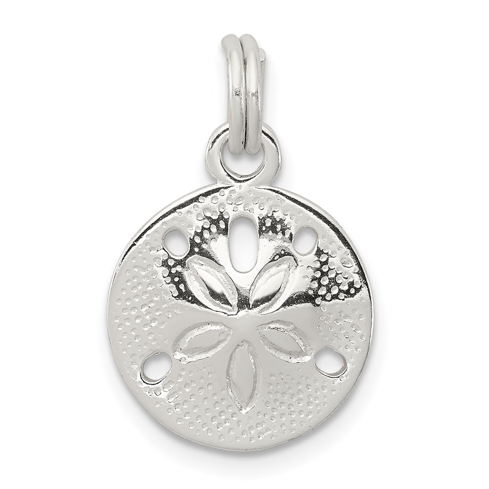 Sterling Silver 13mm Polished Sand Dollar Charm