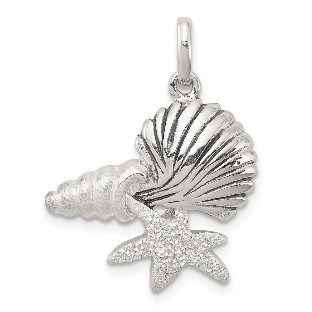 Sterling Silver Cluster Seashells Pendant