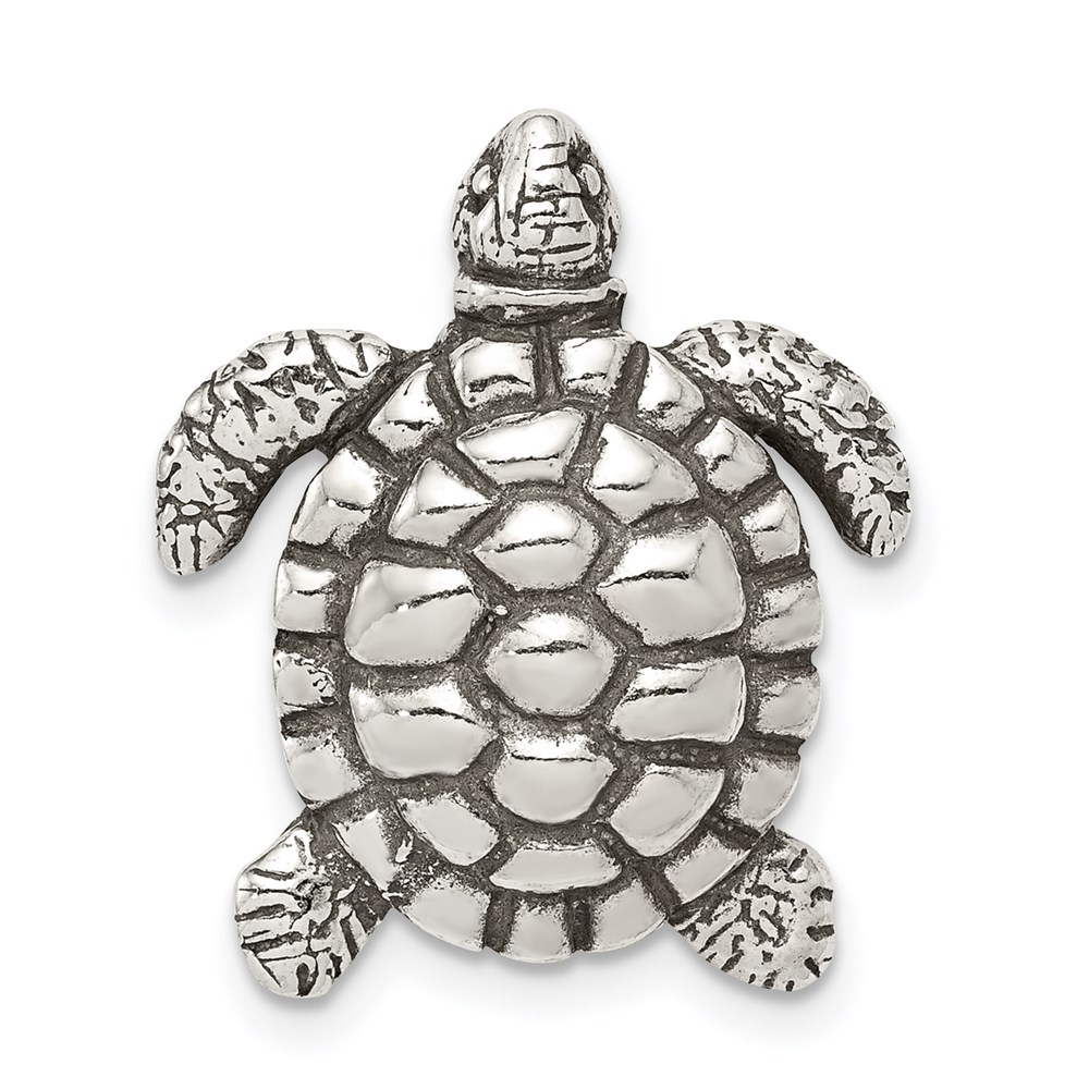 Sterling Silver Antiqued Sea Turtle Slide
