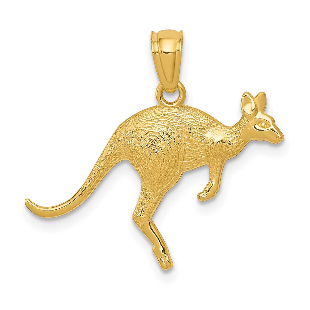 14k Yellow Gold Hopping Kangaroo Pendant