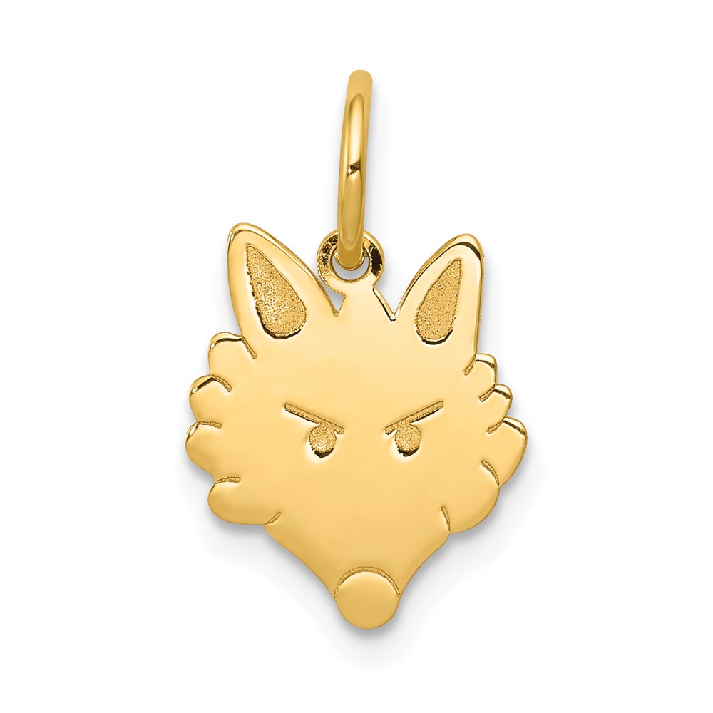 14k Yellow Gold Fox Head Charm or Pendant