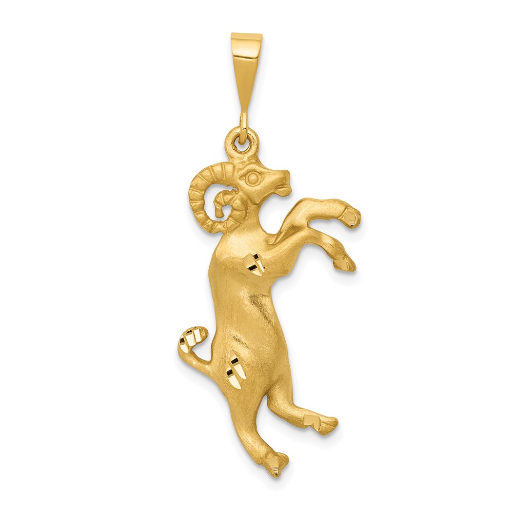 14k Yellow Gold Aries the Ram Zodiac Pendant