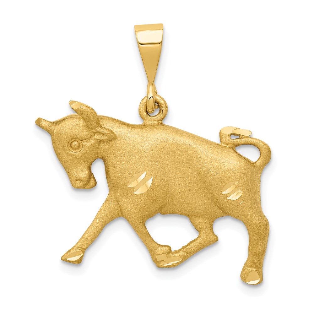 14k Yellow Gold Taurus the Bull Zodiac Pendant
