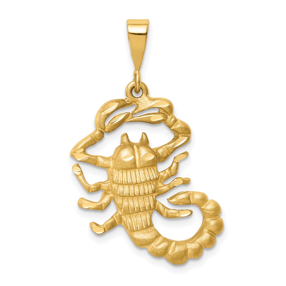 14k Yellow Gold Scorpio the Scorpion Zodiac Pendant