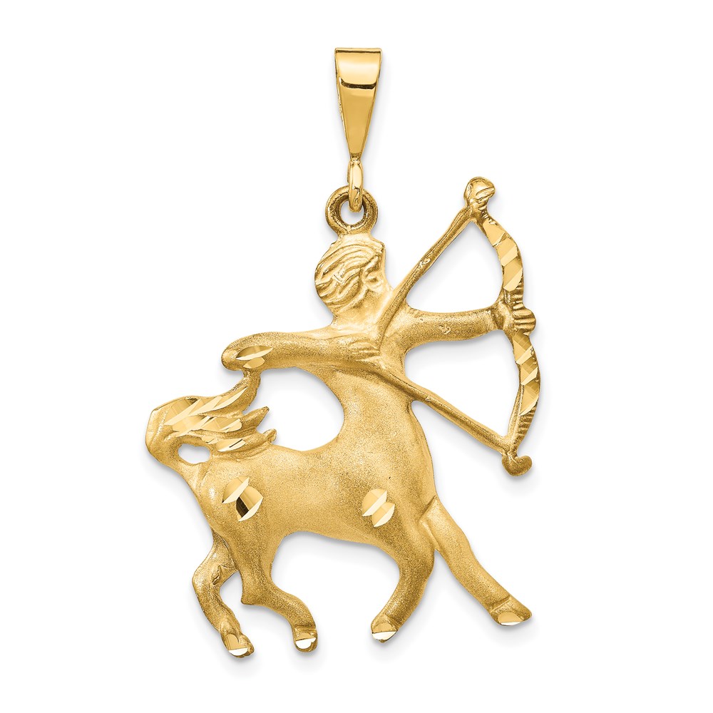 14k Yellow Gold Large Sagittarius the Archer Zodiac Pendant