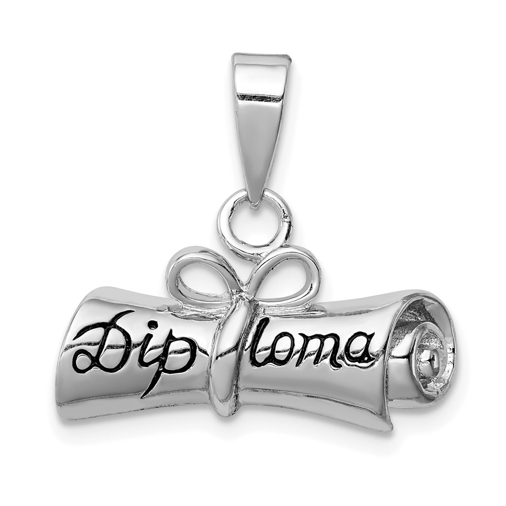 Sterling Silver Rolled Diploma Pendant