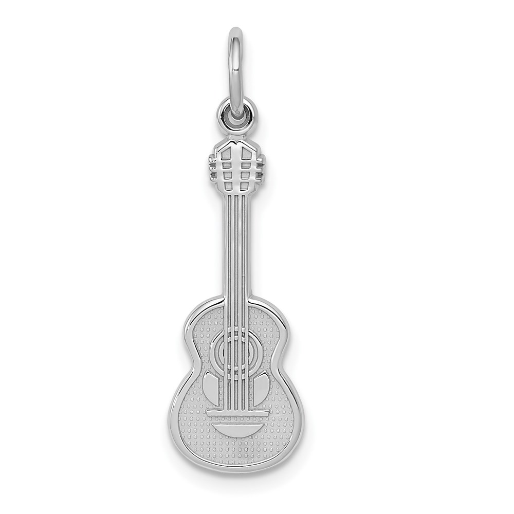 14k White Gold Vertical Classical Guitar Charm
