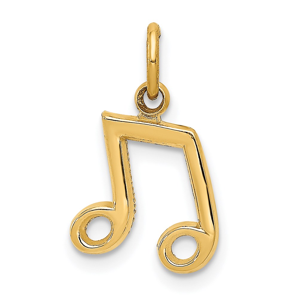 14k Yellow Gold Beamed Half Note Musical Charm