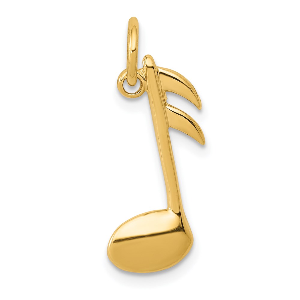 14k Yellow Gold 2D Polished Musical Note Pendant
