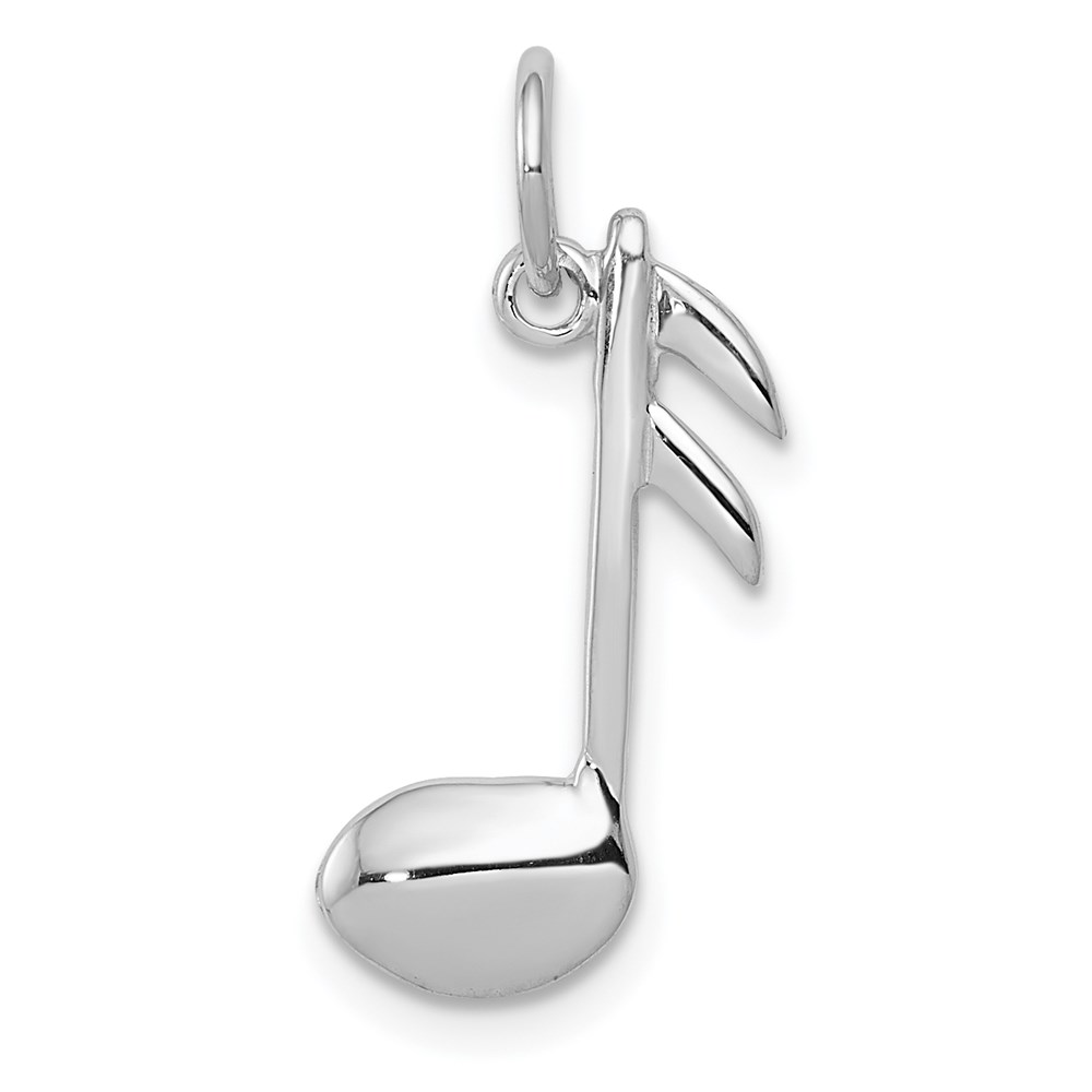 14k White Gold 2D Polished Musical Note Pendant