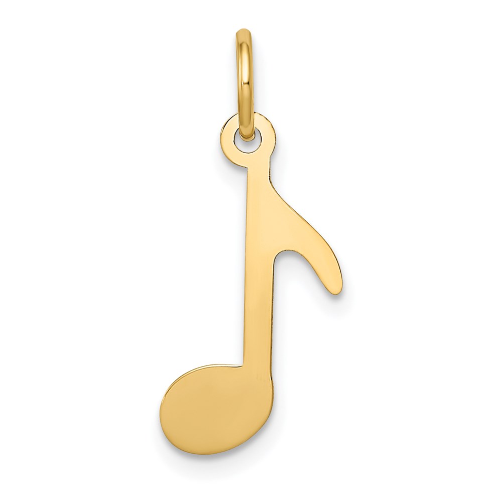 14k Yellow Gold Polished Music Note Charm