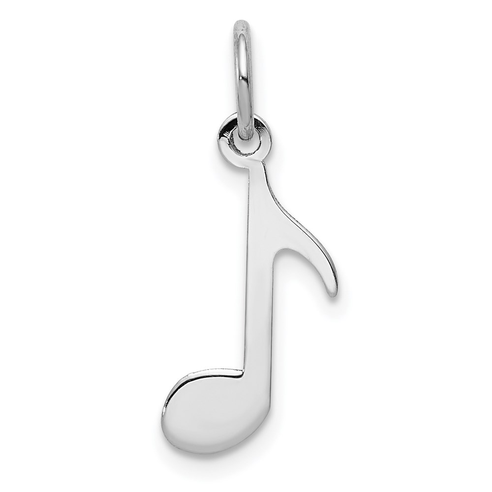 14k White Gold Polished Music Note Charm