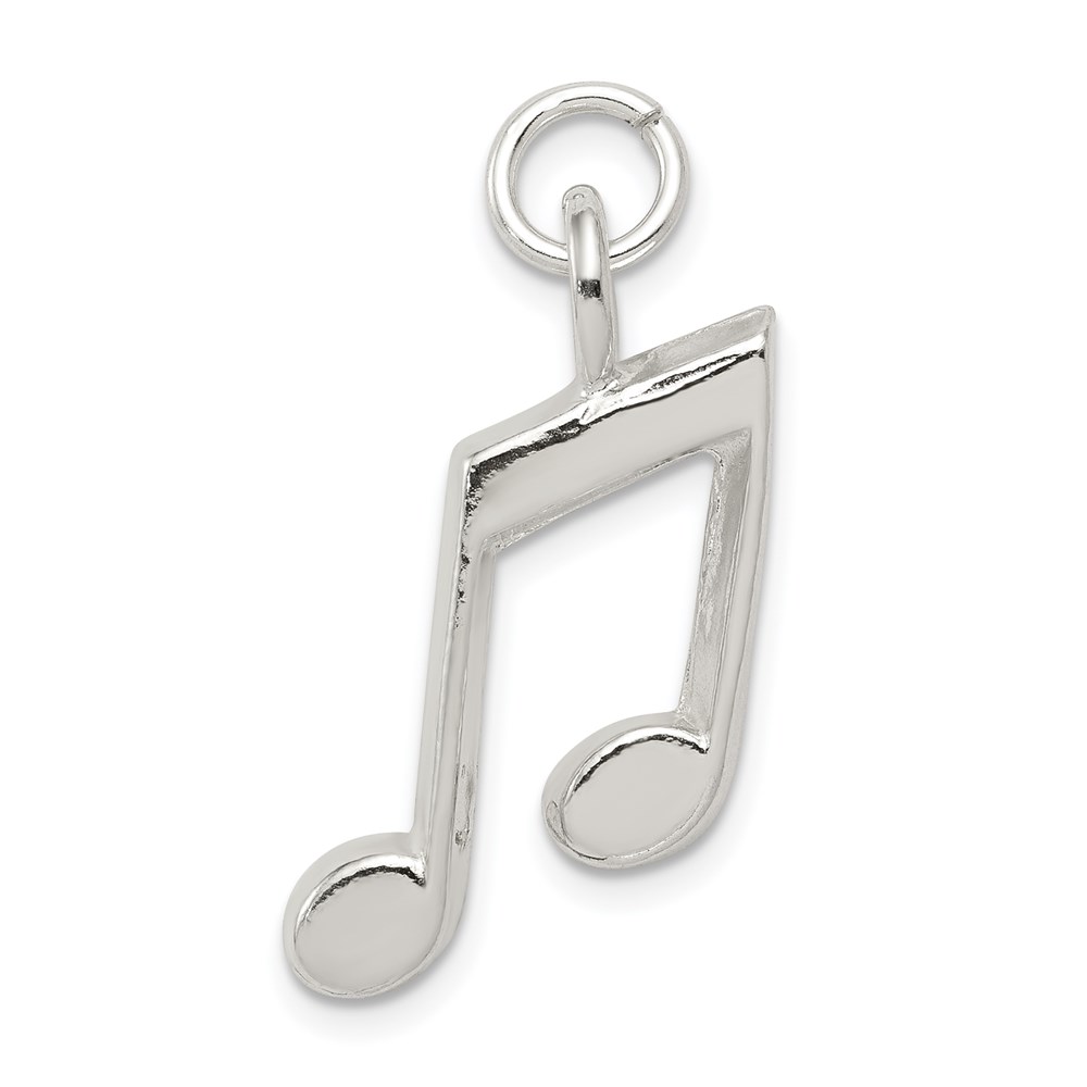 Sterling Silver Beamed Musical Notes Pendant