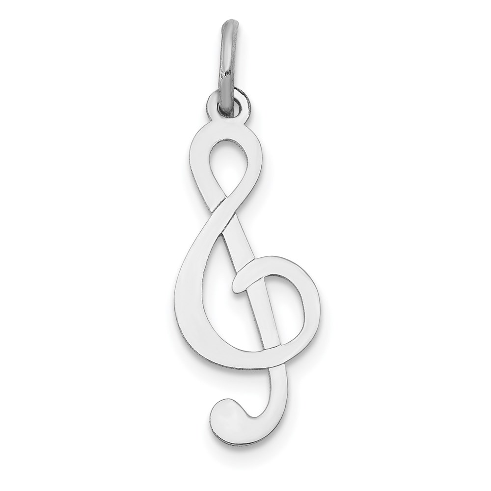 14k White Gold Treble Clef Charm