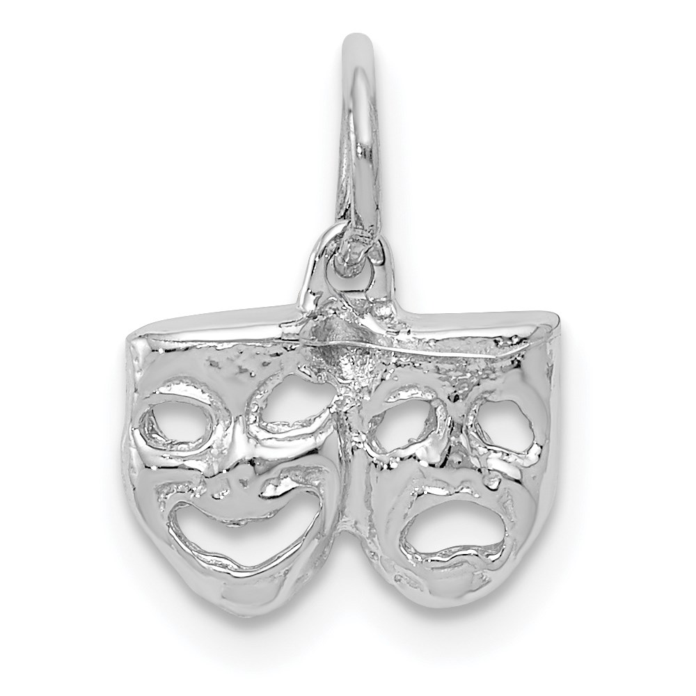 14k White Gold Petite Comedy and Tragedy Charm