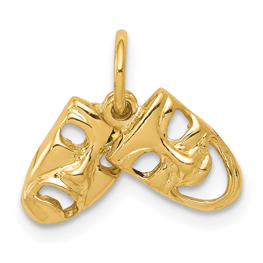 14k Yellow Gold Comedy and Tragedy Mask Charm