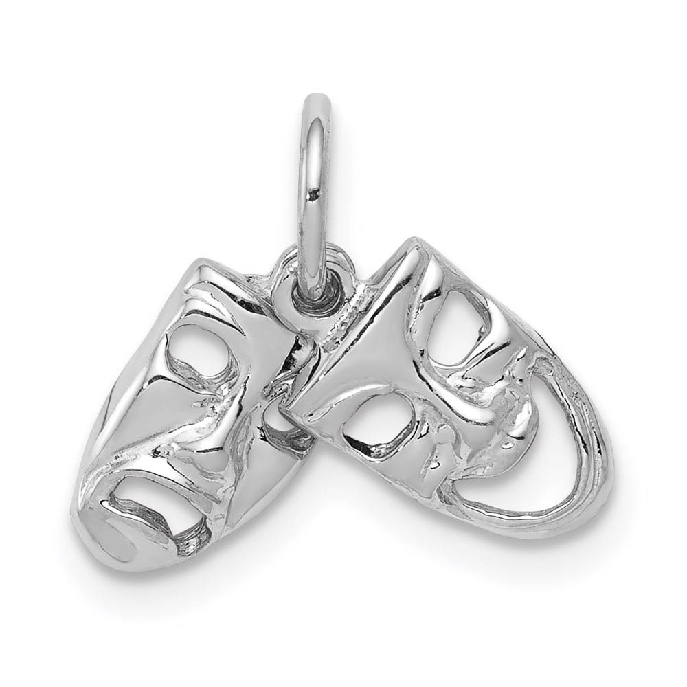 14k White Gold Comedy and Tragedy Mask Charm
