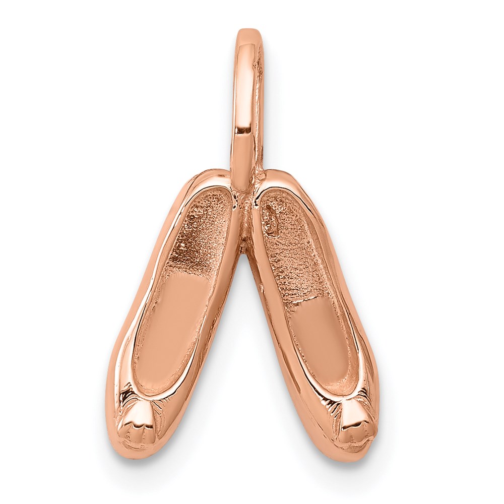 14k Rose Gold Petite 3D Ballet Slippers Pendant