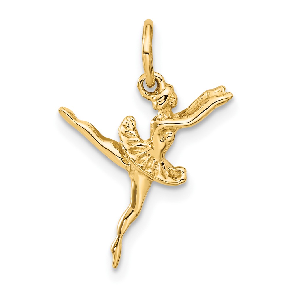 14k Yellow Gold 3D Ballerina Pendant Charm