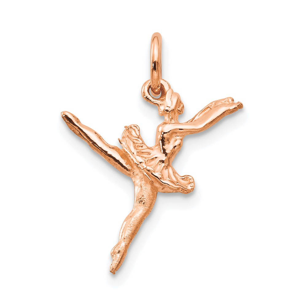14k Rose Gold 3D Ballerina Pendant Charm