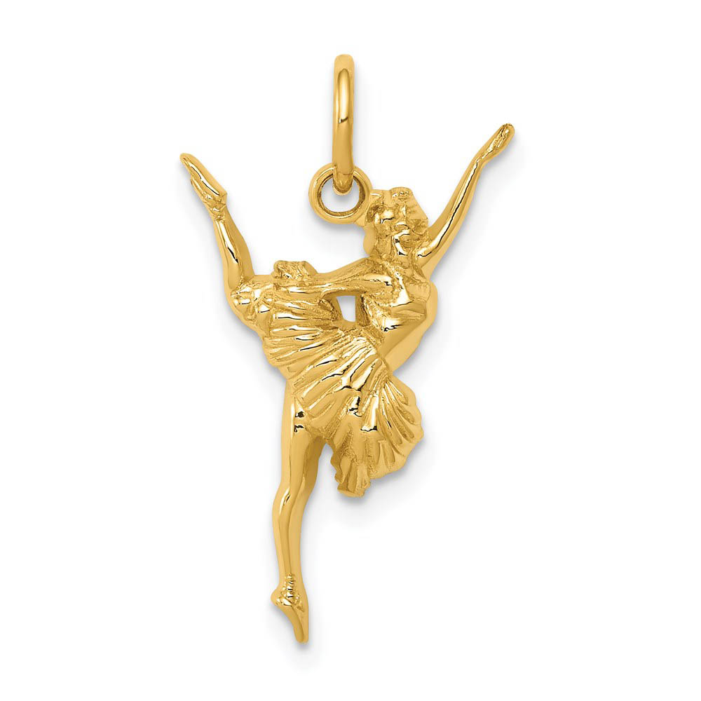 14k Yellow Gold 2D Polished Ballerina Charm