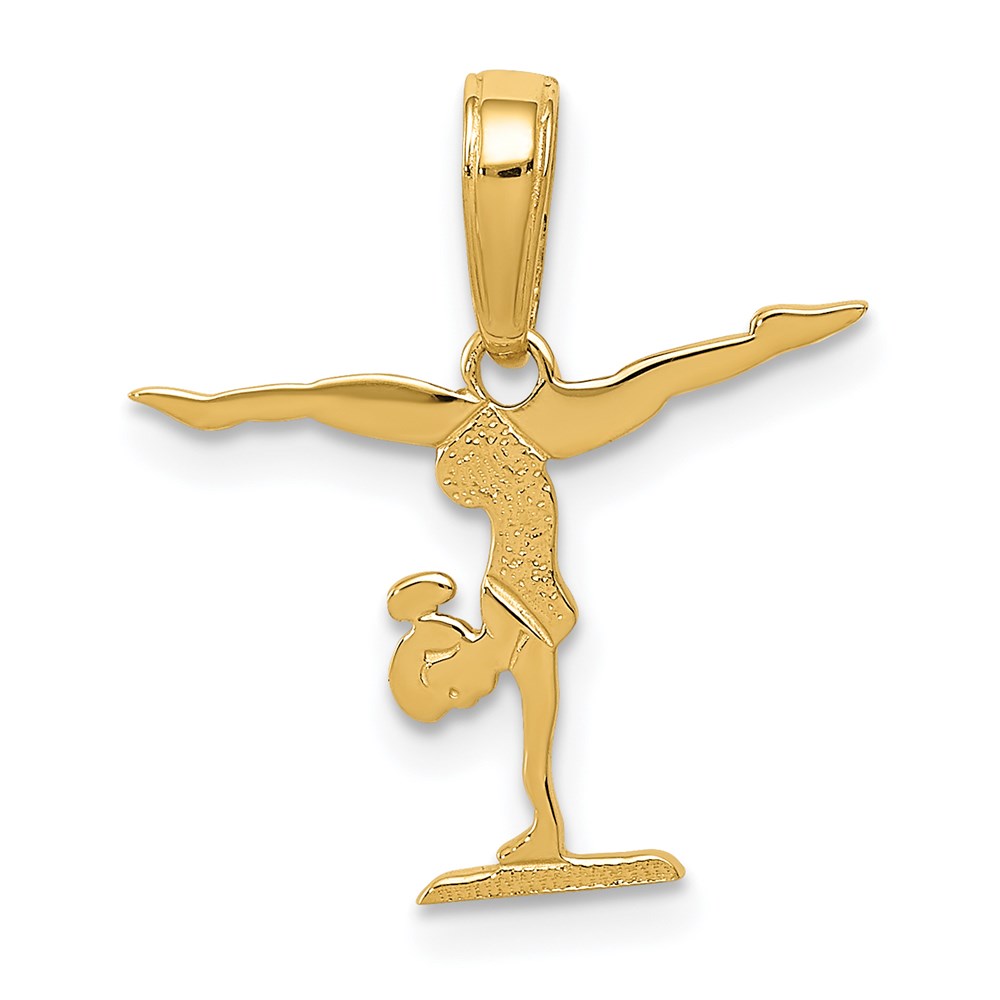14k Yellow Gold 16mm Polished Gymnastics Pendant