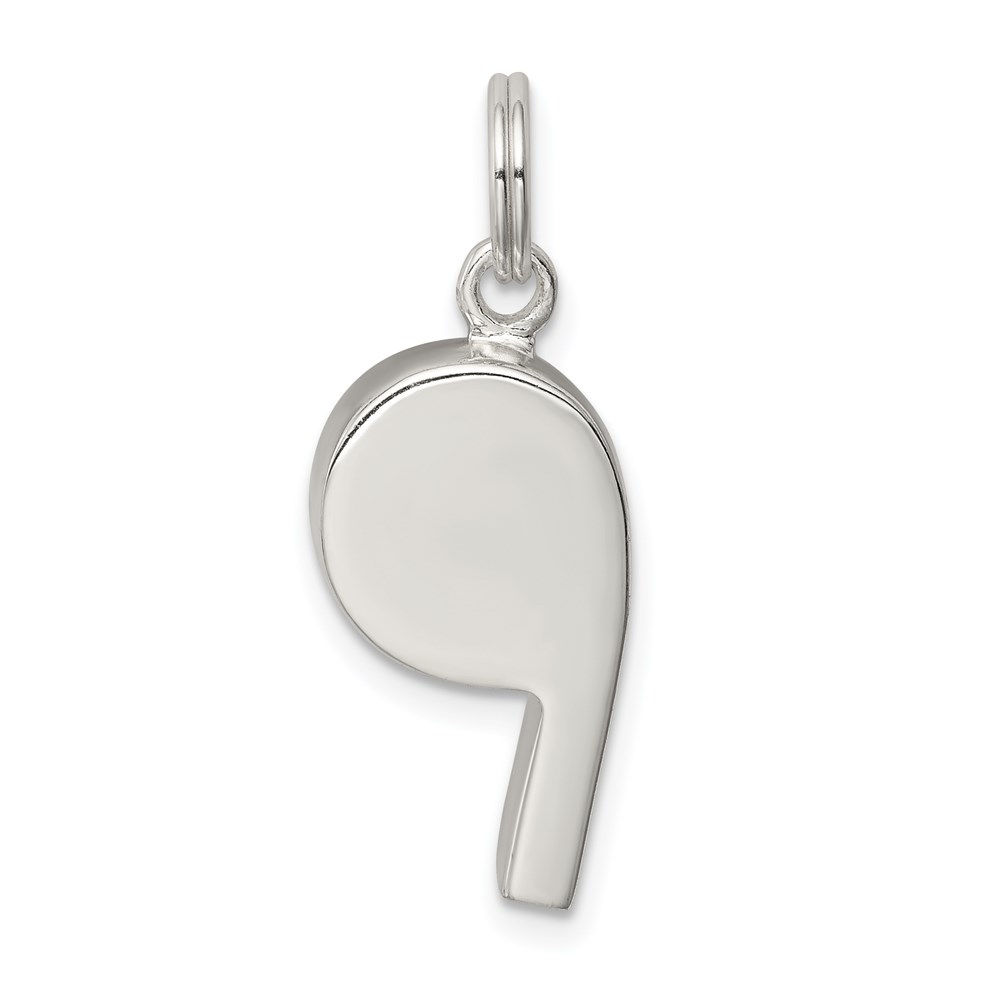 Sterling Silver 3D Sports Whistle Pendant