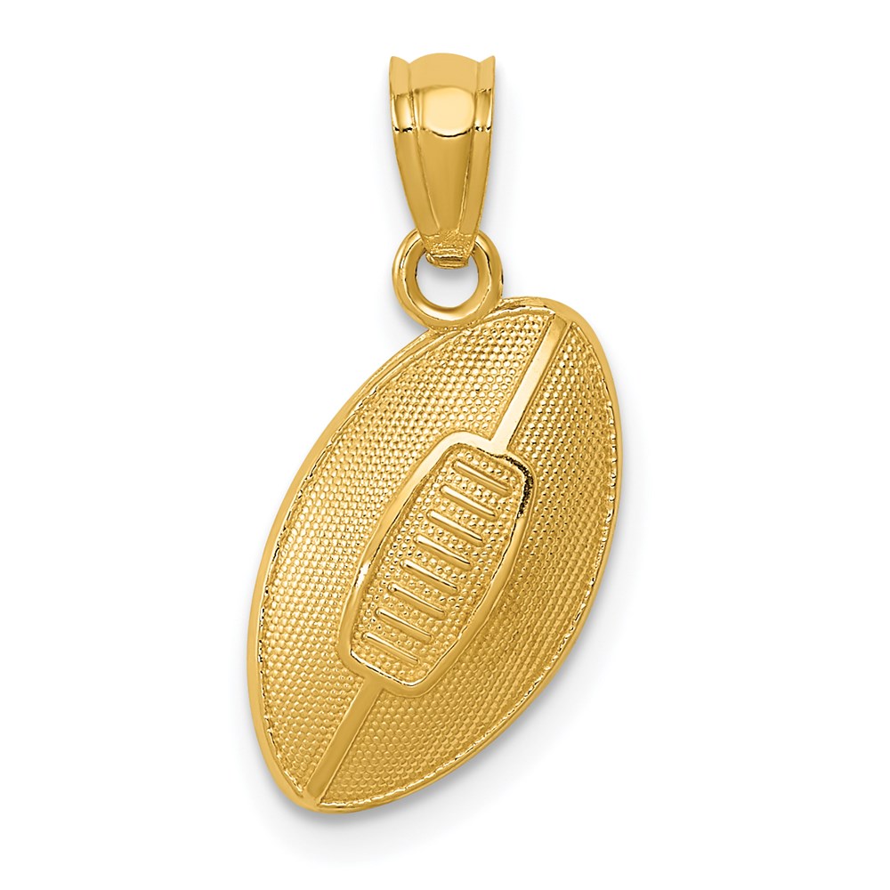 14k Yellow Gold Textured Football Pendant