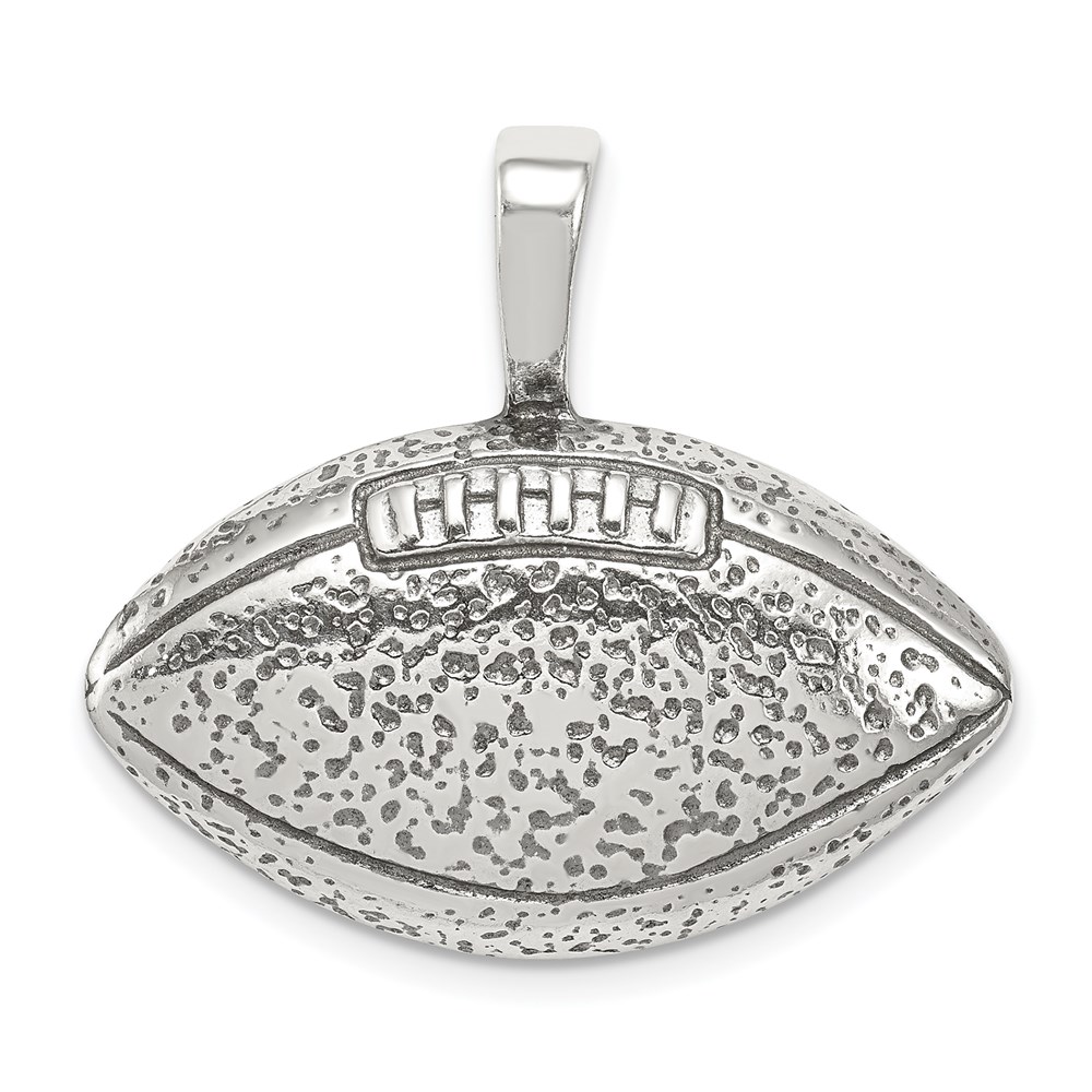 Sterling Silver 28mm Antiqued Football Profile Pendant
