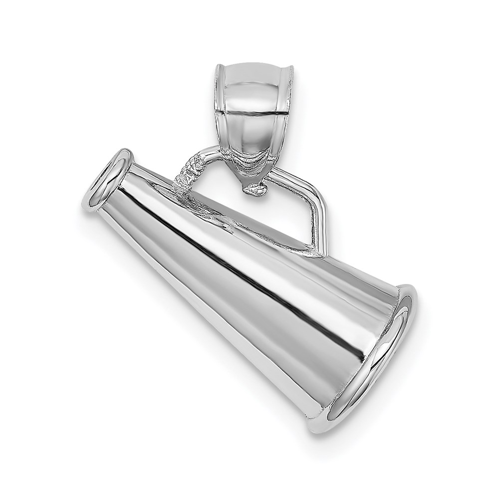 14k White Gold 3D Polished Megaphone