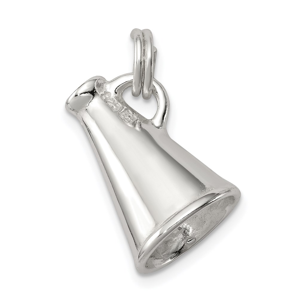 Sterling Silver 3D Polished Megaphone Charm